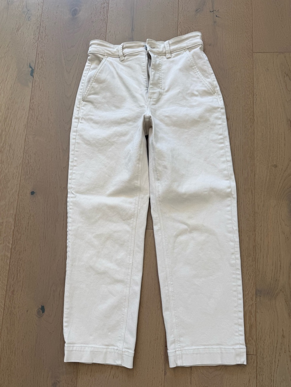 Everlane cream cropped jean